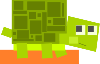 Square animal cartoon turtle