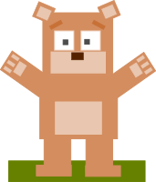 Square animal cartoon bear