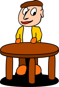 Standing at the table