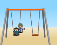 Child on a swing