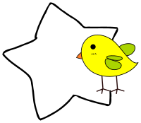 Chick with a star for memo