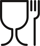 Glass and fork - non toxic material symbol