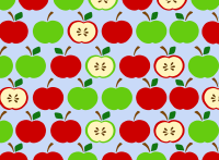 Apples Pattern Blue