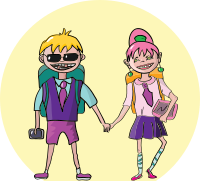 kids going to school