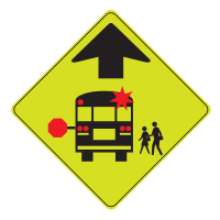 School Bus Stop Ahead