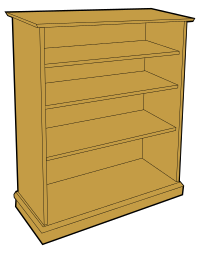 wooden bookcase