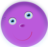 round purple face