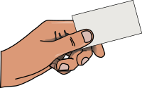 hand with card