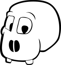 skull cartoon without jawbones