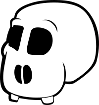 skull cartoon without jawbones an eyeballs