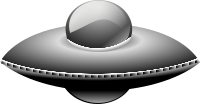 Ufo in metalic style