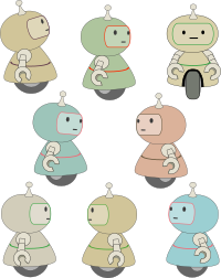 Eight little robots