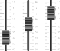 Faders from mixing board