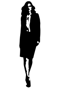 Professional Woman Walking Outline