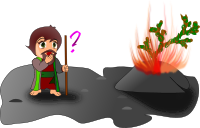 moses and the burning bush (chibi version)