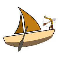 Boat sailing with Arrow attached