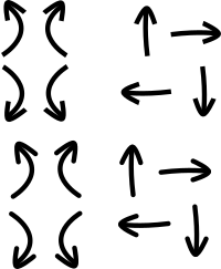 Set of simple arrow