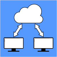 Two computers sharing using the cloud