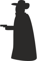 Robber with gun silhouette