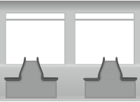 Public transport seats side view