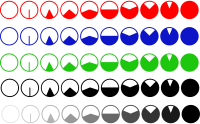 Progress icons filling circle