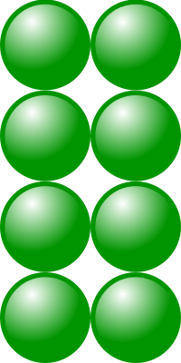 Beads quantitative picture for multiplication 4x2