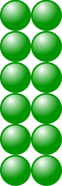 Beads quantitative picture for multiplication 6x2