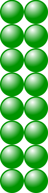 Beads quantitative picture for multiplication 8x2
