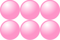 Beads quantitative picture for multiplication 2x3