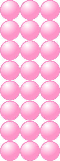 Beads quantitative picture for multiplication 8x3