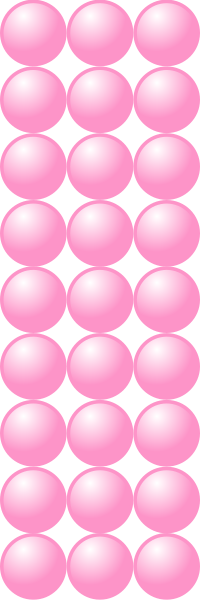 Beads quantitative picture for multiplication 9x3