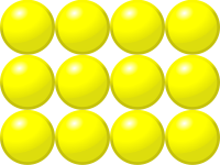 Beads quantitative picture for multiplication 3x4