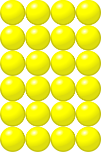Beads quantitative picture for multiplication 6x4