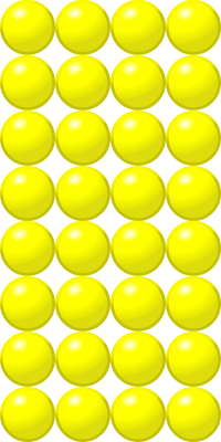 Beads quantitative picture for multiplication 8x4