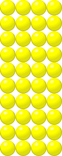 Beads quantitative picture for multiplication 10x4