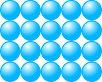 Beads quantitative picture for multiplication 4x5