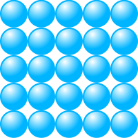 Beads quantitative picture for multiplication 5x5