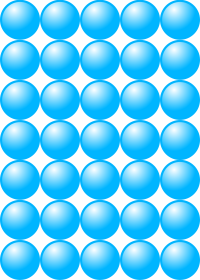 Beads quantitative picture for multiplication 7x5