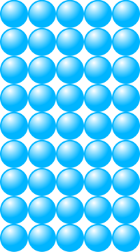 Beads quantitative picture for multiplication 9x5