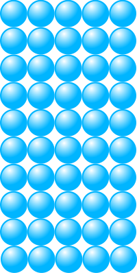 Beads quantitative picture for multiplication 10x5