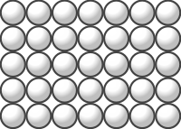 Beads quantitative picture for multiplication 5x7