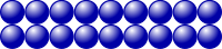 Beads quantitative picture for multiplication 2x9