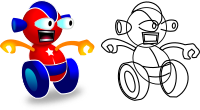 Funny Wheeled Robot - game character - superb quality