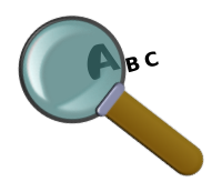 Magnifier, ABC, letters