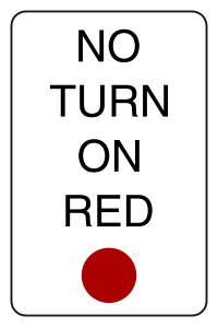 No Turn on Red sign
