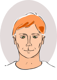 drawing of man's head