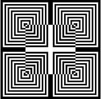 3D optical illusion with inverted squares