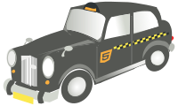 old british taxi.