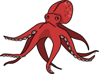 Pink Cartoon Octopus