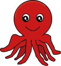Red Cartoon Octopus